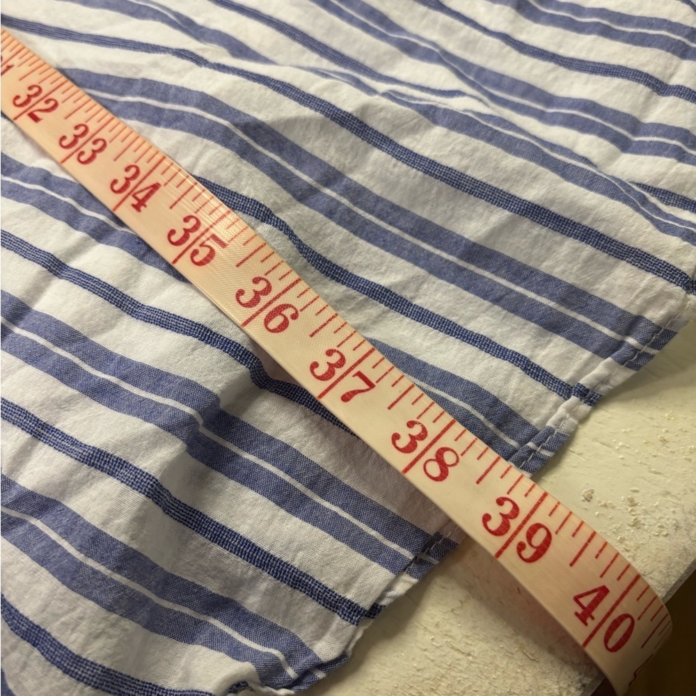 Calvin Klein Blue White Stripe Cotton Fit and Flare Dress Size 2 Wrap Tie - Picture 5 of 8